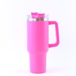 Coffee Cup Tumbler Manufacturer - Birthday Gift for Girls 40 Oz Leak-Proof Double Wall Hot Pink Stainless Steel Vacuum Travel with Straw