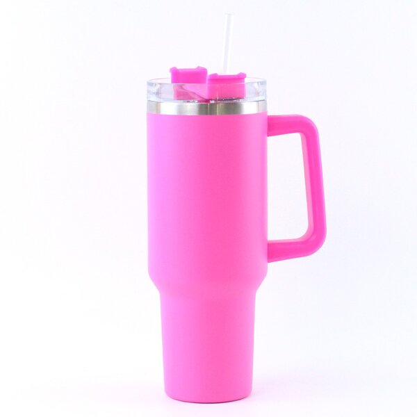 Coffee Cup Tumbler Manufacturer - Birthday Gift for Girls 40 Oz Leak-Proof Double Wall Hot Pink Stainless Steel Vacuum Travel with Straw