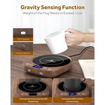 Coffee Mug Warmer Manufacturer - Corded Electric Gravity-Induction 9 Temperature Settings 4H Auto Shut 1-9 Hour Timer Home Office Desk