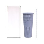 Studded Tumbler Cup Manufacturer - Festival Gift 24oz Matte Double Wall Grey for Milk Tea Coffee with Straw