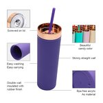 Acrylic Tumblers Manufacturer - Custom Marketing Promotional Product Gifts 16oz Green Double Wall Powder Coated Skinny with Gold Lid Straw