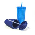 Studded Cold Drink Cup Tumbler Manufacturer - Custom Logo 24 oz Navy Blue BPA Free Heat Insulation Rivet