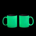 Ceramic Milk Coffee Cup Manufacturer - Customized 11oz DIY Blank White Glow in Dark Luminous Sublimation with Handle