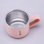 Tea Coffee Flask Manufacturer - Promotional Gift 500ml Black Leakproof Double Wall Stainless Steel Vacuum Thermos with 3 Cups