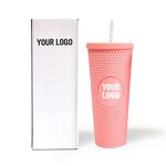 Studded Cup Tumbler Manufacturer - Luxury 24oz Reusable Multi-color Matte Double Wall Insulation with Lid and Bow