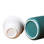 Ceramic Tea Infuser Mug Manufacturer - Drop Shipping Custom Logo Promotion Black Grey Sublimation with Lid and Bamboo Handle