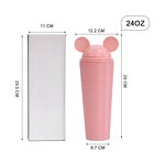 Double Wall Plastic Water Bottle Manufacturer - 750ml Custom DIY Christmas Party Travel Studded Cup Tumbler with Lids Straws