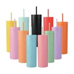 Acrylic Coffee Cup Tumbler Manufacturer - Custom Logo Promotional Gift Pink 16oz Bpa Free Skinny Leak-Proof Dishwasher Safe with Straw