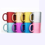 Porcelain Ceramic Tea Cup Manufacturer - Hot Selling 11oz DIY Blank Gold Two Tone Sublimation Glitter Powder for Milk Coffee