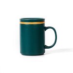 Ceramic Tea Infuser Mug Manufacturer - Promotional Corporate Gift 380ml Glaze Gold Rim Sublimation with Lid Handle BPA Free Dishwasher Safe