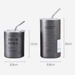 Insulated Ice Cup Manufacturer - Custom Simple Portable Thermal and Cold 304 Stainless Steel Vacuum Straw Coffee with Lid