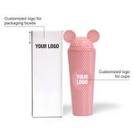 Double Wall Plastic Water Bottle Manufacturer - 750ml Custom DIY Christmas Party Travel Studded Cup Tumbler with Lids Straws
