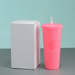 Studded Drink Coffee Tumbler Manufacturer - Promotional Gift 30oz 1000ml Pink with Logo Straw and Lid