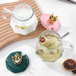 Glass Mug Manufacturer - Best-selling Ins Style Ladies Home Creative Couple 12oz with Spoon Lid Anti-scald for Coffee Milk Juice