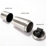 Gym Coffee Protein Shaker Manufacturer - Wholesale 600ml Single Wall Stainless Steel Hiking with Power Storage Compartment
