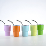 Tumbler Shot Glasses Manufacturer - 2oz Stainless Steel Espresso Cup Mini Metal with Straw and Lid