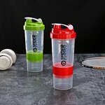 Protein Shaker Bottle Manufacturer - Promotional Gift 17oz Portable Bpa Free Transparent Plastic Workout Gym with Pill Organizer