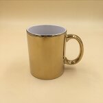 Ceramic Tea Milk Coffee Mug Manufacturer - Customized 11 oz Electroplated Iridescent Mirror Sublimation Gold Silver
