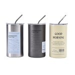 Insulated Ice Cup Manufacturer - Custom Simple Portable Thermal and Cold 304 Stainless Steel Vacuum Straw Coffee with Lid