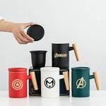 Ceramic Tea Infuser Mug Manufacturer - Corporate Business Gift Creative Matte Sublimation with Lid and Bamboo Handle