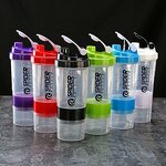 Protein Shaker Bottle Manufacturer - Promotional Gift 17oz Portable Bpa Free Transparent Plastic Workout Gym with Pill Organizer