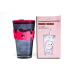 Glass Juice Coffee Cup Manufacturer - New Arrival Holiday Gift 350ml Lover's Bpa Free Plum with Lid Straw Eco-Friendly Modern