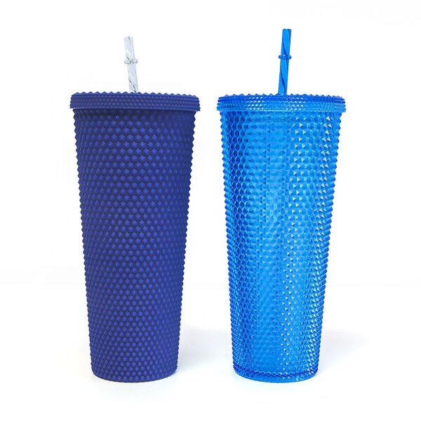 Studded Cold Drink Cup Tumbler Manufacturer - Custom Logo 24 oz Navy Blue BPA Free Heat Insulation Rivet
