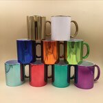 Ceramic Tea Milk Coffee Mug Manufacturer - Customized 11 oz Electroplated Iridescent Mirror Sublimation Gold Silver