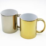Ceramic Cup Mug Manufacturer - Wholesale DIY 11oz Blank Electroplated Iridescent Silver Gold Sublimation Printing Glaze