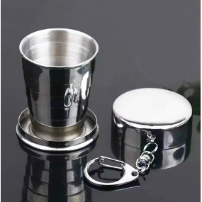 Collapsible Shot Cup Manufacturer - Custom Logo Mini Reusable Giveaways Portable Outdoor Travel 2oz 5oz 8oz Keychain Stainless Steel