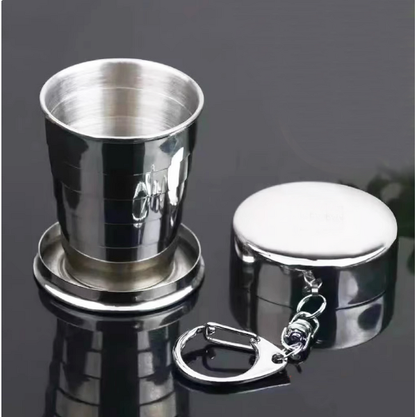 Collapsible Shot Cup Manufacturer - Custom Logo Mini Reusable Giveaways Portable Outdoor Travel 2oz 5oz 8oz Keychain Stainless Steel