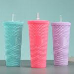 Plastic Cold Tumbler Cup Manufacturer - Ready to Ship New 16oz 500ml Bpa Free Clear with Straw and Lid