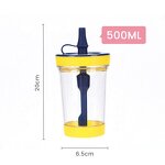 Kids Plastic Tumbler Manufacturer - Korean Style 500ml Leakproof Double Walled Cold Brew Coffee Boba with Straw Lid