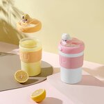 Glass Water Bottle Manufacturer - Cute Bear Design Transparent Leak-Proof with Lid Straw for Coffee Milk Tea Portable