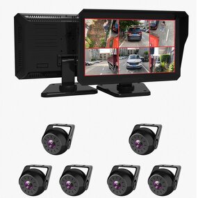 Car Rear View DVR Kit Manufacturer - 10 Inch AHD IPS 6CH Six Split Monitor + 6x AHD 720P 4Pin IR Reverse Parking for RV Bus Truck