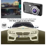 Car Camera DVR Manufacturer - 4.0 Inch IPS Touch Dual Lens Auto Camcorder 24H Parking Video Dash Cam Full HD 1080p Black Box