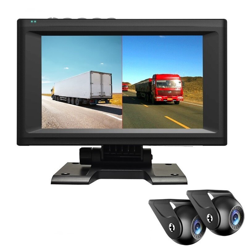 Truck DVR Monitor Manufacturer - 7 Inch Dual Lens 1080P Front Rear Dual Recording AHD Night Vision Reversing Camera 15M Cable