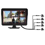 Car Rear View DVR Kit Manufacturer - 10 Inch AHD IPS 5CH Five Split Monitor + 5x AHD 720P 4Pin IR Reverse Parking for RV Bus Truck
