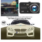 Dash Cam Manufacturer - Hot Sale Dual Lens Car Dvr HD 1080P 4 Inch Touch Screen IPS With Backup Rear Camera Night Vision