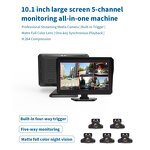 Car Rear View DVR Kit Manufacturer - 10 Inch AHD IPS 5CH Five Split Monitor + 5x AHD 720P 4Pin IR Reverse Parking for RV Bus Truck