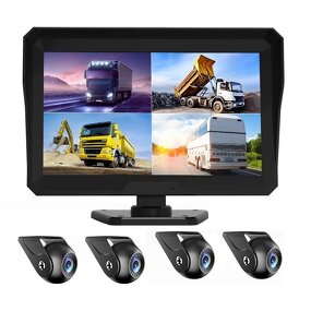 Car DVR Monitor Manufacturer - 10 Inch AHD 4ch Recorder Vehicle Night Vision Rear View Camera Security Split Screen Quad