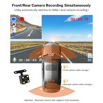 Car Camera DVR Manufacturer - 4.0 Inch IPS Touch Dual Lens Auto Camcorder 24H Parking Video Dash Cam Full HD 1080p Black Box