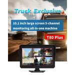 Car Rear View DVR Kit Manufacturer - 10 Inch AHD IPS 5CH Five Split Monitor + 5x AHD 720P 4Pin IR Reverse Parking for RV Bus Truck