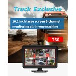 Car Rear View DVR Kit Manufacturer - 10 Inch Touch AHD IPS 6CH Six Split Monitor + 6x AHD 720P 4Pin Reverse Parking for RV Bus Truck