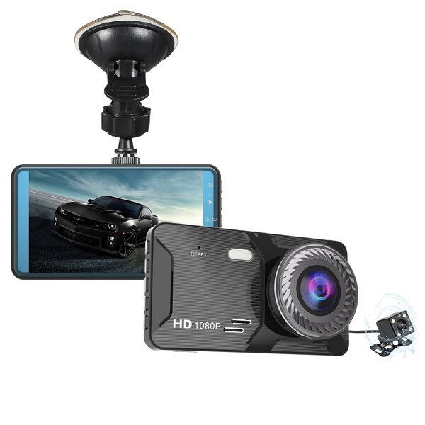 Car Camera DVR Manufacturer - 4.0 Inch IPS Touch Dual Lens Auto Camcorder 24H Parking Video Dash Cam Full HD 1080p Black Box