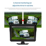 Car Rear View DVR Kit Manufacturer - 10 Inch AHD IPS 6CH Six Split Monitor + 6x AHD 720P 4Pin IR Reverse Parking for RV Bus Truck