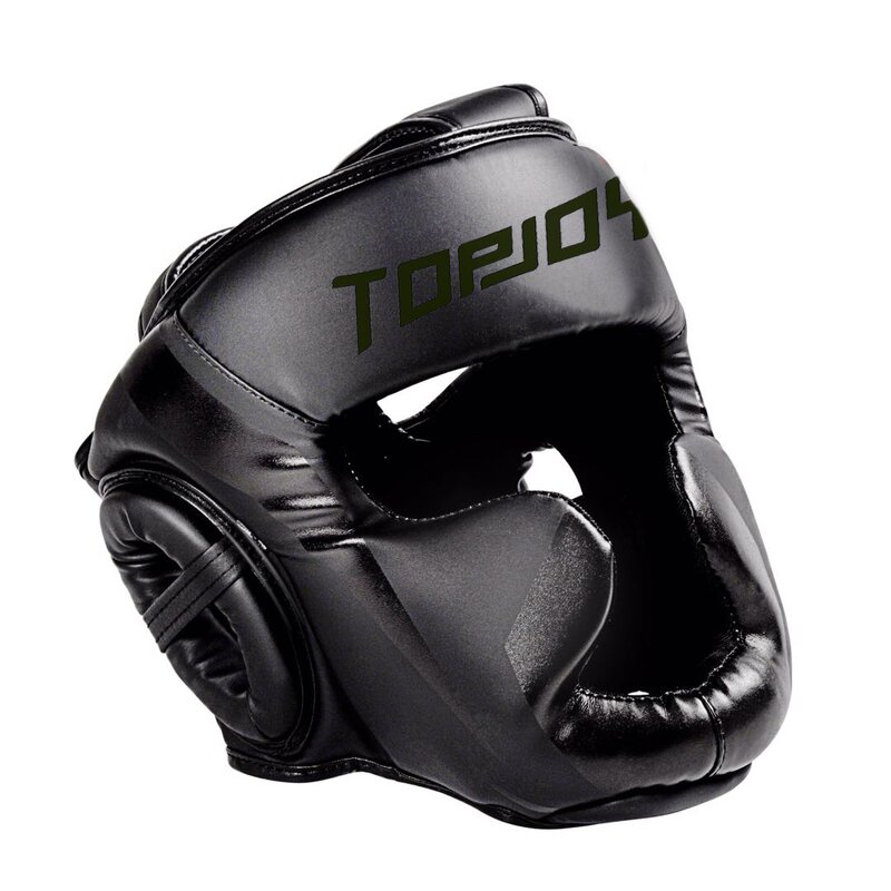 Boxing Head Guard Manufacturer - Black Adult Muay Thai Fighting Helmet