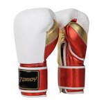 Boxing Gloves Manufacturer - Comfortable Leather White Blue Custom Logo Training