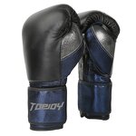 Boxing Gloves Manufacturer - Comfortable Leather White Blue Custom Logo Training