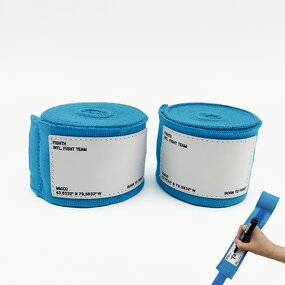 Boxing Hand Wraps Manufacturer - New Design Writing Logo Graffiti Leather Label